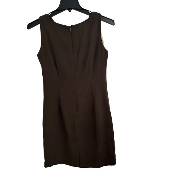 Amanda Smith Petites Brown Sleeveless Sheath Dress Size 8P Preppy Old Money NWT - Picture 3 of 8